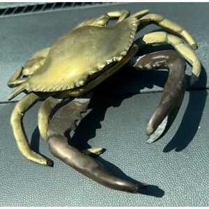 Penco Brass Crab Ashtray Trinket Box Gold Nautical Marine Vintage Decor